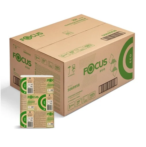 Полотенца FOCUS ECO V-сложения однослойные 23 х 20 см, 250 л